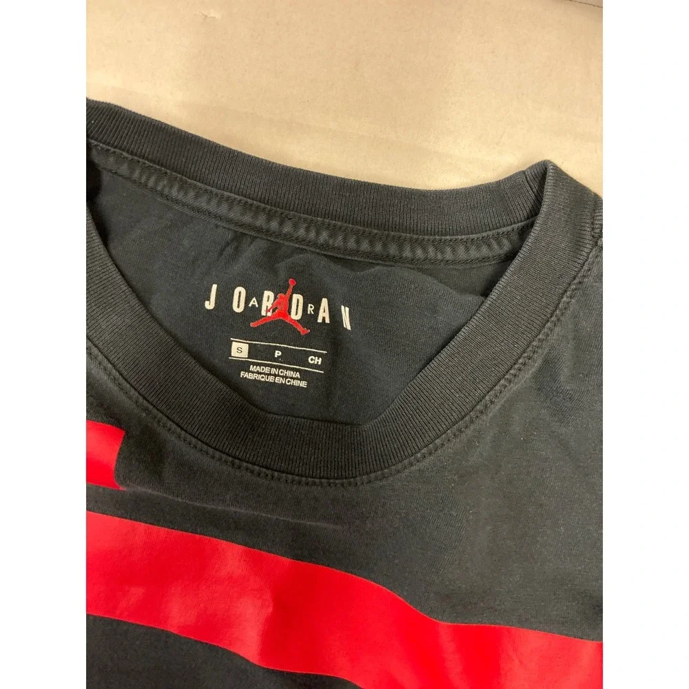 Jordan Air Jumpman‎ Mens Graphic T-Shirt Black Red White Cotton Small